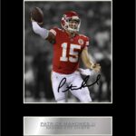 Patrick Mahomes II Printed Signed Mounted Photo Display 10×8 inch Mount #05 Printed Autograph Picture Print