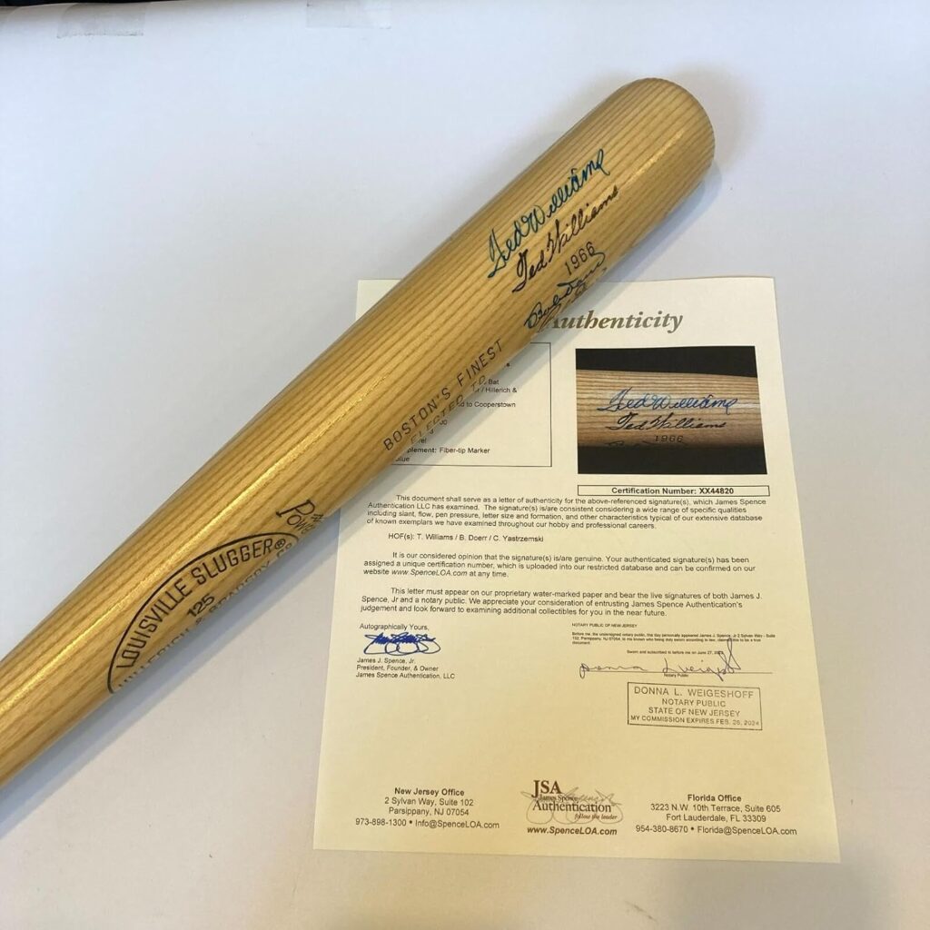 Ted Williams Carl Yastrzemski Boston Sox Legends Multi Signed Bat JSA COA – Autographed MLB Bats
