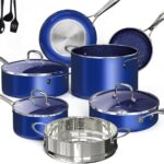Deluxe DUXANO 14PC Healthy Pots and Pan With 9H Anti-scratch Coating, 2-Layer Non-Stick Ceramic&PFAS Free, Sensitively&Evenly Induction Cooking, Enhanced Flavor with Infrared Cookware, Dishwasher Safe