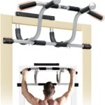Yes4All Heavy Duty Wall Mounted Pull Up Bar, Over Door Pull Up Bar for Doorway, Multi Grip Chin Up Bar, Sturdy Strength Training Bars & Durable Gym Bar for Home Exercise