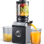 Cold Press Juicer, ORMEO HOME Juicer Machines with 4.35″Large Feed Chute Fit Whole Vegetables & Fruits, Masticating Juicer with Pulp Seperation, 99.6% Juice Purity, Quiet Motor, Easy to Clean,BPA Free