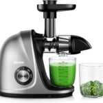 Jocuu Slow Masticating Juicer Machines with Soft Hard Modes Easy to Clean Quiet Motor & Reverse Function, Cold Press Juicer for Fruit & Vegetable, 90% Juice Yield, with Brush & Recipes (Grey)