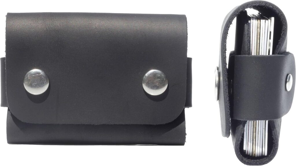 Toprank Genuine Leather Slim Wallet & Card Holder – Handmade Minimalist Design for Men & Women, Vintage Distressed Look (Black)