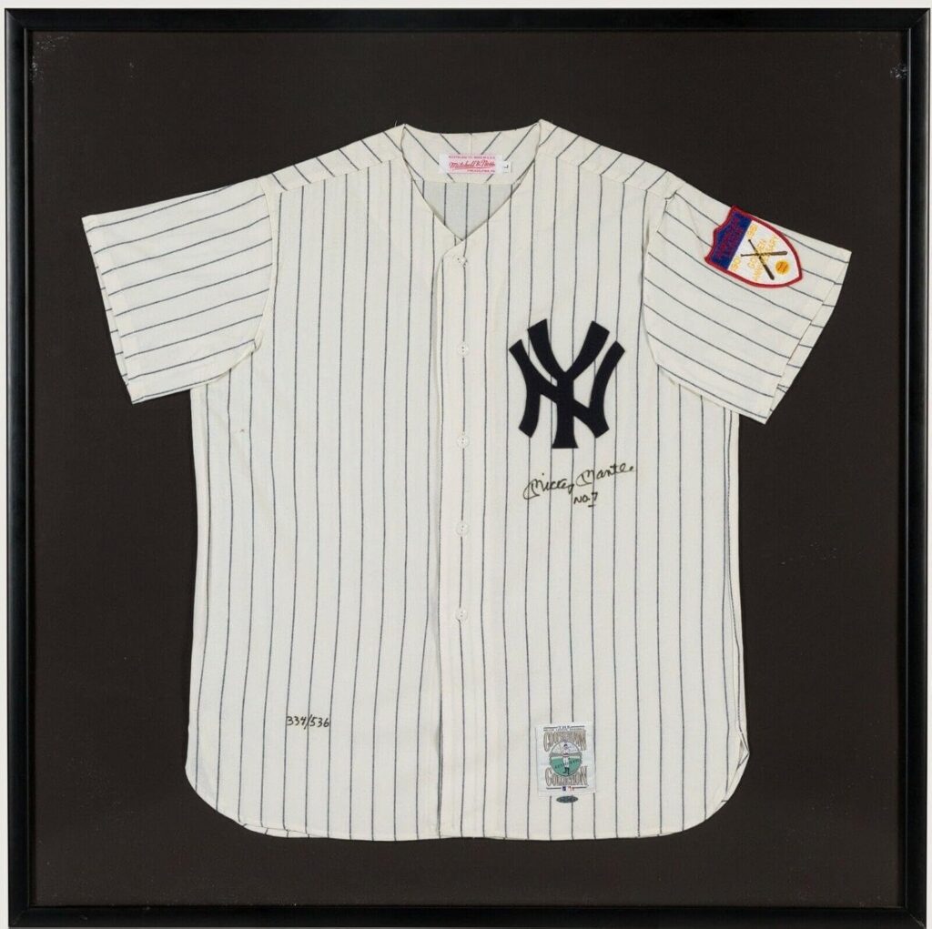 Beautiful Mickey Mantle No. 7 Signed New York Yankees Jersey UDA Upper Deck COA – Autographed MLB Jerseys