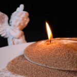 Aufien Candle Sand with Wicks, 21.4 Oz Pearled Candle, DIY Bead Powder Sand Wax Making kit Refillable Non Toxic for Handmade, Wedding and Halloween Christmas Decorations Light Brown Unscented