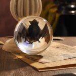 Taxidermy Bat, Real Bat Specimens Animal Specimen in Resin for Science Classroom Science Education, Great Gift for Fans of Taxidermy, Animal Skull, Oddities, Biology(Round 3.5 inch)