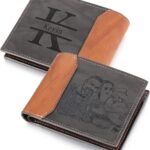 Custom Wallets with Picture for Men Personalized PU Leather Wallet with Photo Name Slim Billfold Engraved Wallet for Dad Grandpa Husband Fathers Day Christmas Gifts (Grey-Photo)