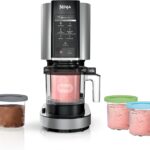Ninja CREAMi | Ice Cream Maker Bundle | Includes (4)16 oz. Tubs for Gelato, Mix-ins, Milkshakes, Sorbet, Smoothie Bowls & More| 7 One-Touch Programs| Compact Size| Perfect for Kids | Silver