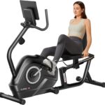 CURSOR FITNESS Recumbent Exercise Bike, Stationary Bikes for Home with Adjustable Seat, 16-Level Magnetic Resistance Recumbent Exercise Bike for Home Gym Cardio Workout Training