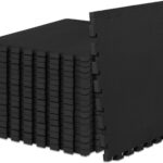 ProsourceFit Extra Thick Puzzle Exercise Mat 1″, EVA Foam Interlocking Tiles for Protective, Cushioned Workout Flooring for Home and Gym Equipment, Black 3-Pack