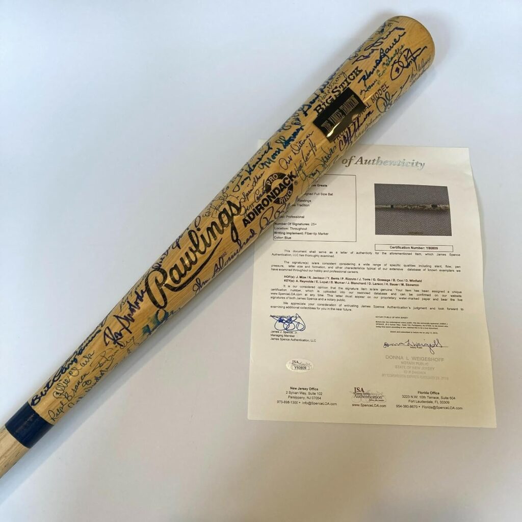 Incredible New York Yankees Legends Signed Baseball Bat With 50+ Signatures JSA – Autographed MLB Bats