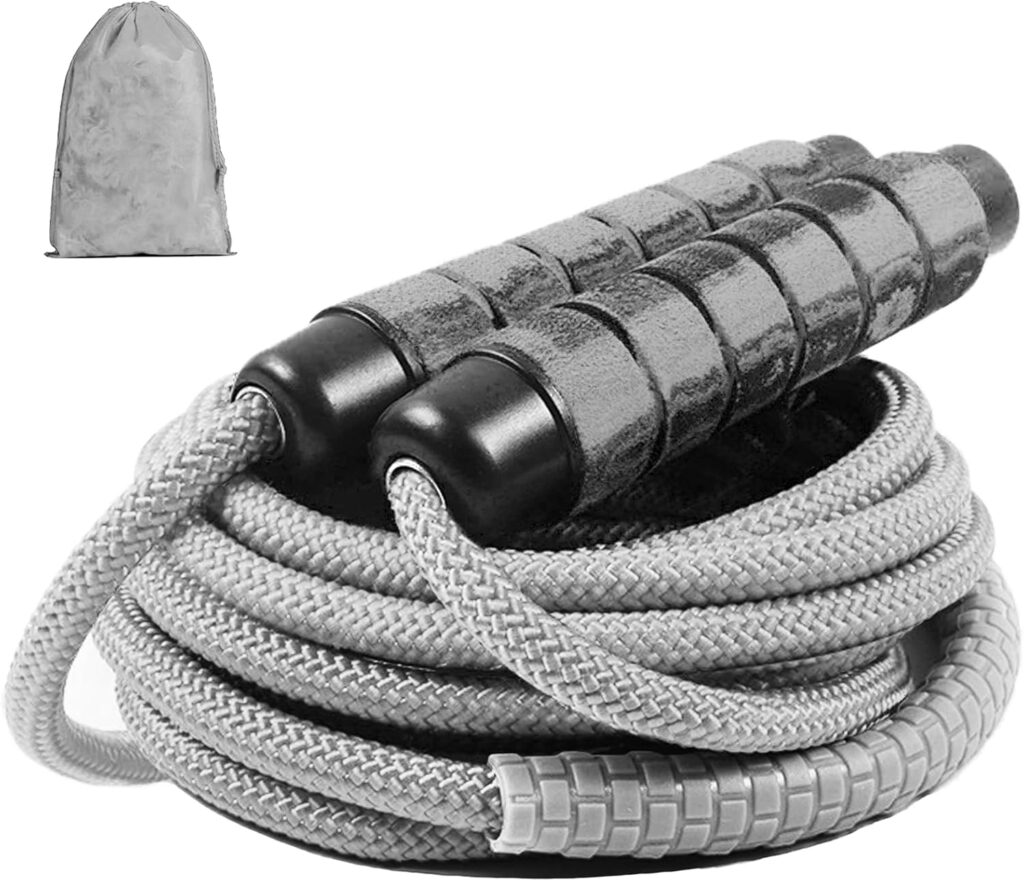 Weighted Jump Rope Nylon Adjustable – Tangle-Free Jump Rope for Women, Men, Kids, and Adults with Foam Handle, Rapid Speed with Ball Bearings, 360° Rotation Jumprope for Exercise, Fitness and Training