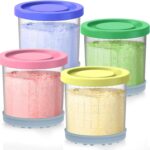 Creami Containers Replacement for Ninja Creami Pints and Lids – 4 Pack, 16oz Cups Compatible with NC300 NC301 NC299AMZ Series ninja creamy Ice Cream Maker, Creami ninja accessories