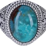 NOVICA Artisan Handmade .925 Sterling Silver Singlestone Ring Cocktail with Reconstituted Turquoise Blue India ‘Radiant Blue Beauty’