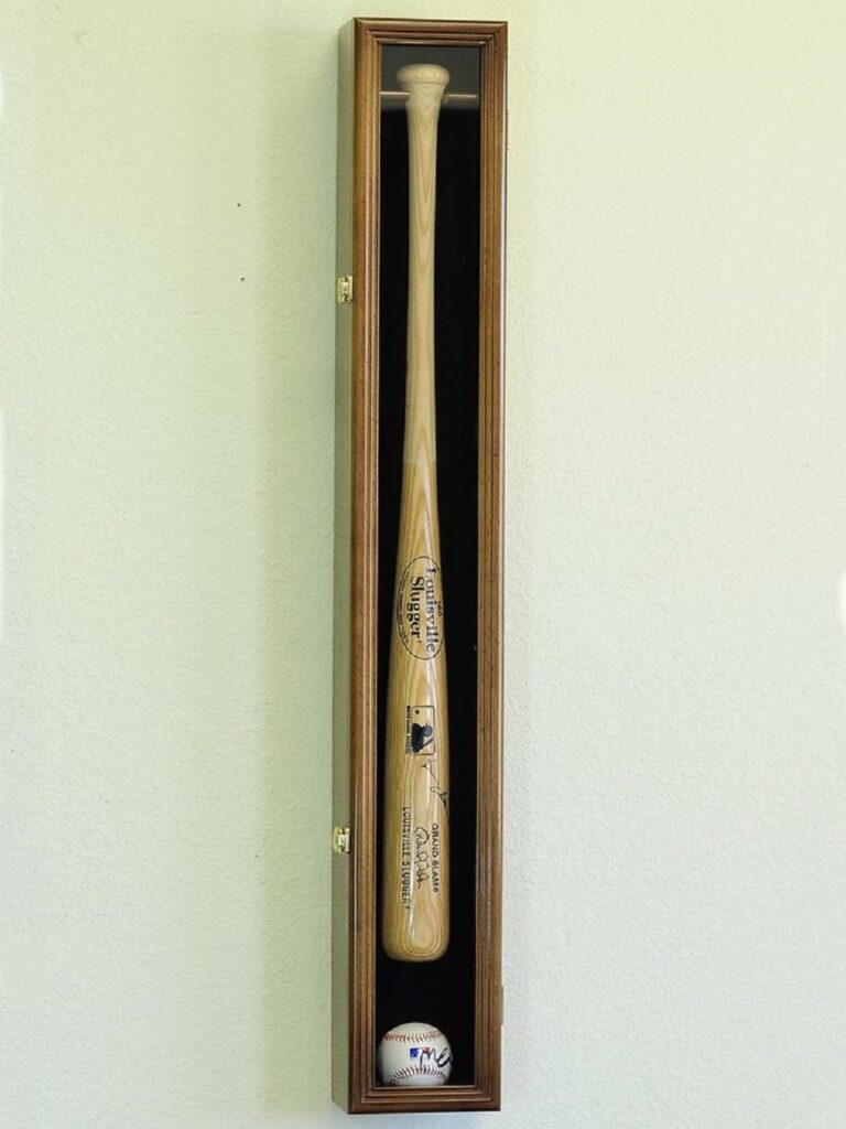 1 Baseball Bat Display Case Rack Cabinet Holder w/ 98% UV Protection Lockable Veritical & Horizontal mounting