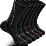 BULLIANT Men Athletic Socks, Compression Sports Crew Socks Cushioned For Men Outdoor Running Hiking-Arch Compression Support