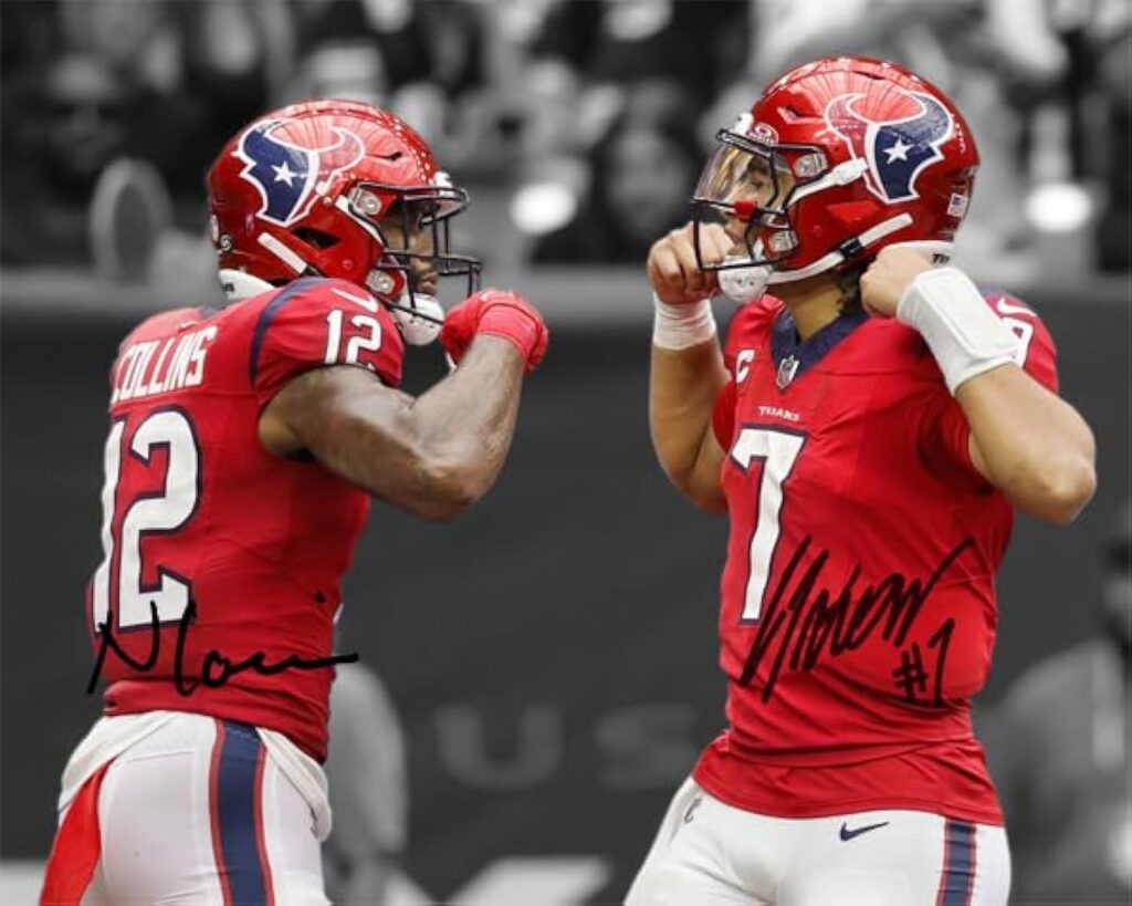 Ikonic Fotohaus CJ Stroud Nico Collins Signed Photo Autograph Print Wall Art Home Decor, 8 x 10 Inch, White