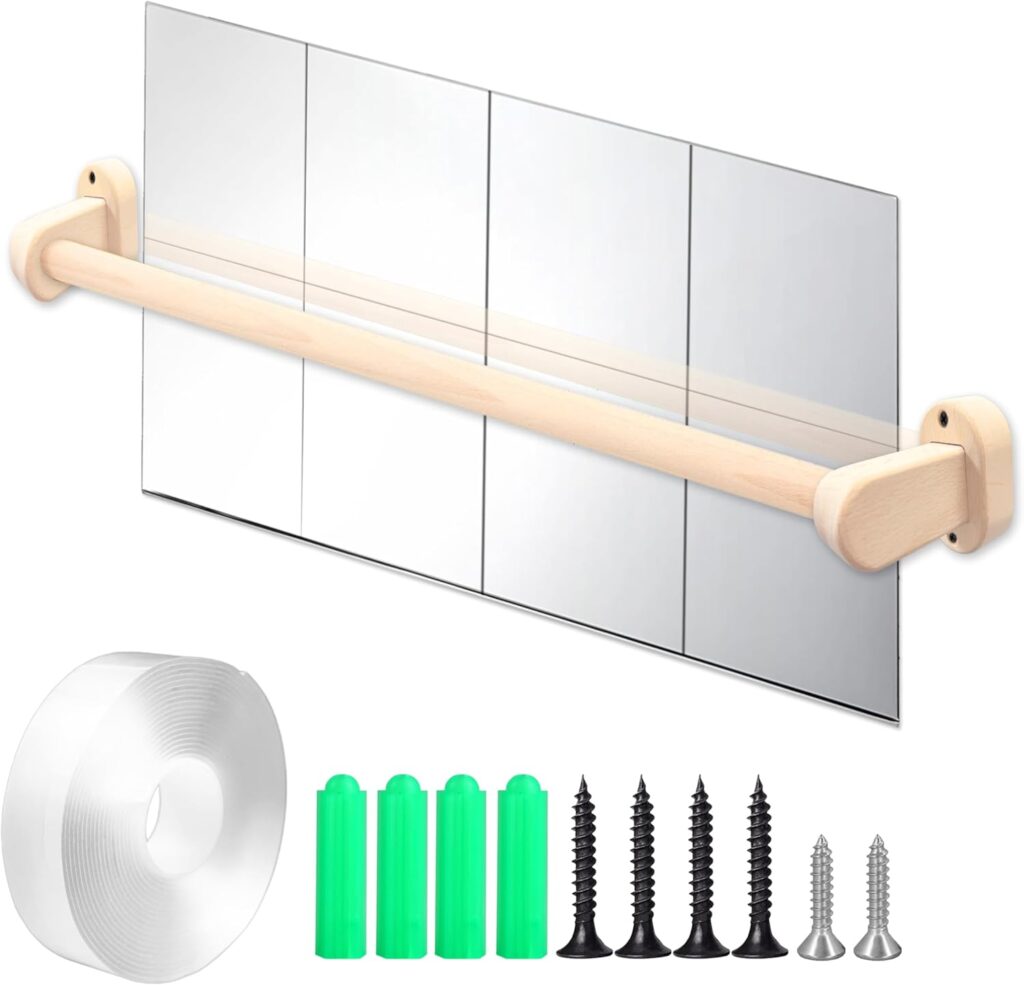 37.4 in Montessori Mirror with bar Baby Pull up bar Montessori Mirror Baby Safe Baby Standing Support,Toddler Pull Up Bar,Learning to Walk Toy for Daycare