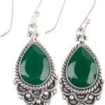 Vintage Glamour Exquisite Gemstone Oxidised Earrings Handmade in 925 Sterling Silver