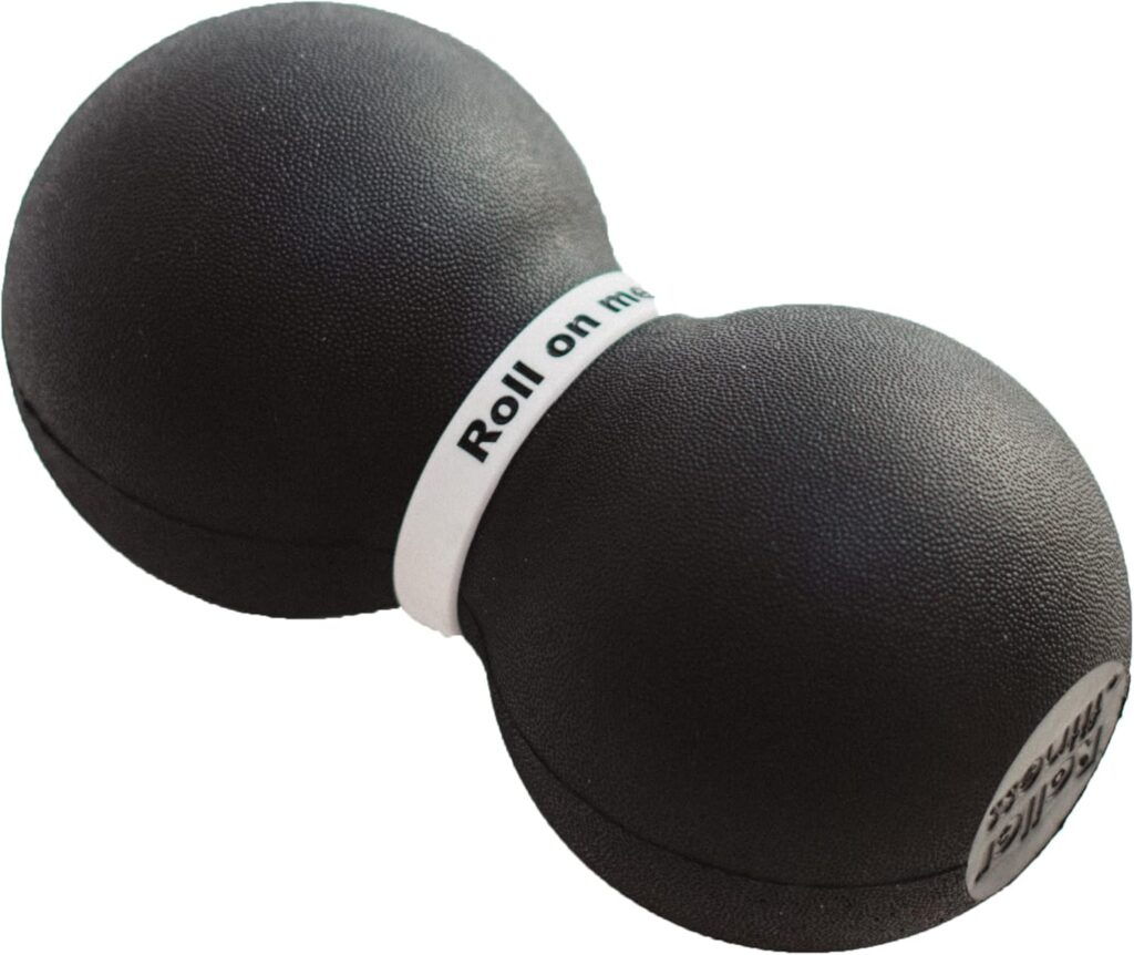 Roller Fitness Infinity Roller, Peanut Foam Roller, Large 8-Inch Double Massage Ball Exercise Roller (Black – Firm)