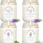 Lavender Candle Gift Set, 4 Pack Soy Wax Scented Candles for Home – Lavender, Sage & Ponderosa Pine – Aromatherapy Candles for Relaxation, Stress Relief & Christmas Gifts for Women