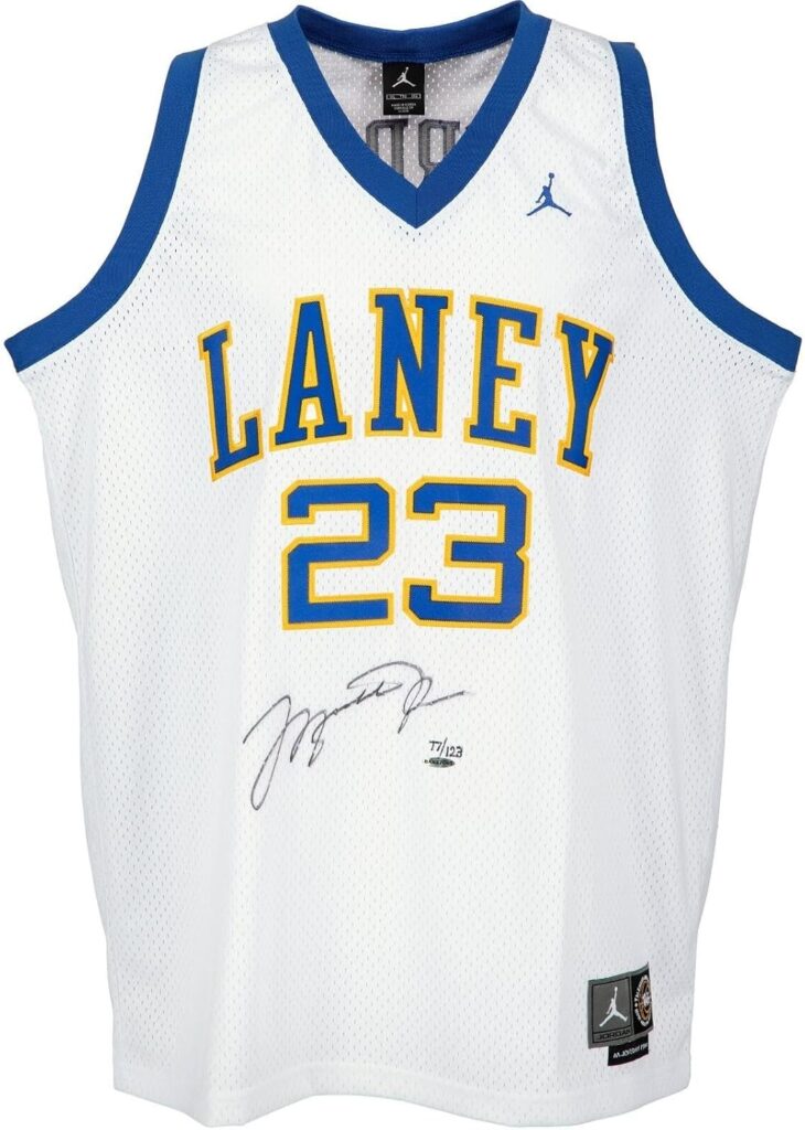 Michael Jordan Signed 1980 Laney High School Jersey UDA Upper Deck COA – Autographed NBA Jerseys