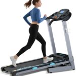 Treadmill with Auto Incline – 300 lb Capacity, 3.0HP Folding Electric Treadmill Up to 8.5 MPH Speed, Running Machine with 17.5″ Wide Tread Belt and Bluetooth Speaker for Home Use