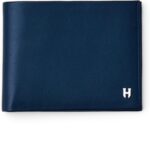 Wallet for Men, Slim Minimalist RFID Full Grain Leather, Handcrafted Bifold, 6 Card Slots, Gift Box Pouch, Christmas Birthday, Navy Blue