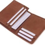 Leather Credit Card Holder For Men and Women,Small RFID Blocking Bifold Wallet (Hunter Tan)
