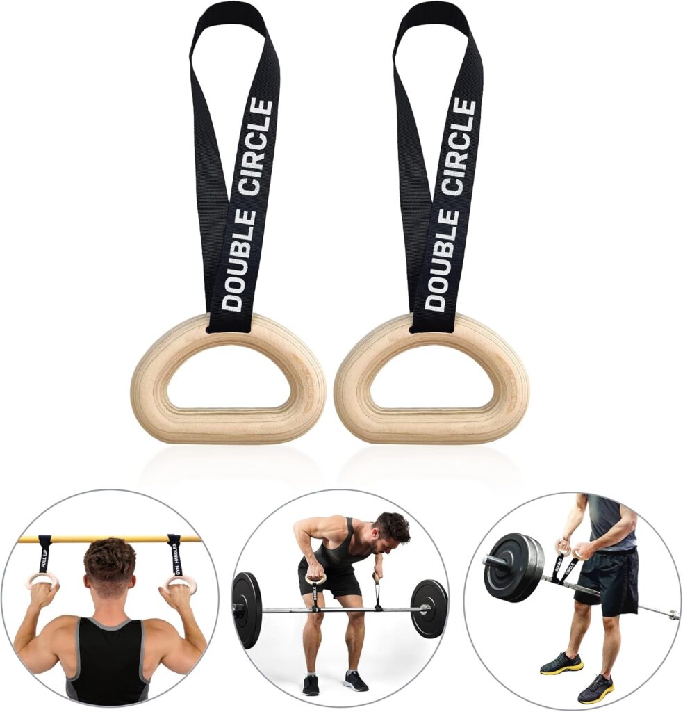 Double Circle Pull Up Handles – Pull Up Grips, LAT Pull Down Gym Handles Design – Quick Attachment to Bars and Barbell Grips – Includes Carry Bag – Suitable for Home Gym and On-The-Go Workouts