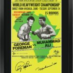 HWC Trading Foreman Ali Fight The Rumble in the Jungle George Foreman vs Muhammad Ali 16 x 12 inch Framed Gifts Printed Signed Autograph Picture for Boxing Memorabilia Fans – 16″ x 12″ Framed