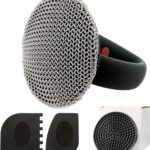 MEIXINZHI Cast Iron Skillet Cleaner, Cast Iron Chainmail Scrubber, Pan & Grill Scrapers, Black with Mat