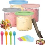 4 Pack Ninja Creami Containers Pints and Lids |16 oz Ninja Creami Deluxe Perfect for NC299AM, NC300, NC301 Series | Ninja Creami Maker Machine Accessories, BPA Free, Dishwasher Safe & Leak Proof