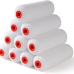 Mister Rui 4 Inch Foam Roller Covers 10-Pack, 30kg/m³ Medium Density – Washable & Reusable for Smooth Finish on Furniture, Cabinets, DIY Projects