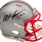 Jaxon Smith-Njigba Autographed Flash Silver Speed Mini Football Helmet Beckett BAS QR Stock #203467