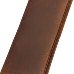 Kattee Men’s Vintage Genuine Leather Long Wallet for Checkbook Credit Cards