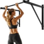 ECOTRIC 46” Wall Mounted Pull Up Bar Chin up Bar Doorway Exercise Bar Upper Body Gym Workout Bar Heavy Duty Training Fitness Home Heavy Duty 500lbs