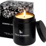 TranquilBliss Rose & Sandalwood Black Scented Candles for Men – 7.6oz Soy Wax Candle for Home Scented – Men Candle Gifts, Father’s Day, Christmas Gift for Husband, Boyfriend, Father