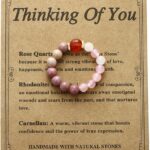 yfstyle Healing Crystal Ring Spiritual Stretch Crystal Rings for Women Men Natural Stone Anxiety Rings Empath Protection Ring Natural Gemstones Rings Jewelry Gifts