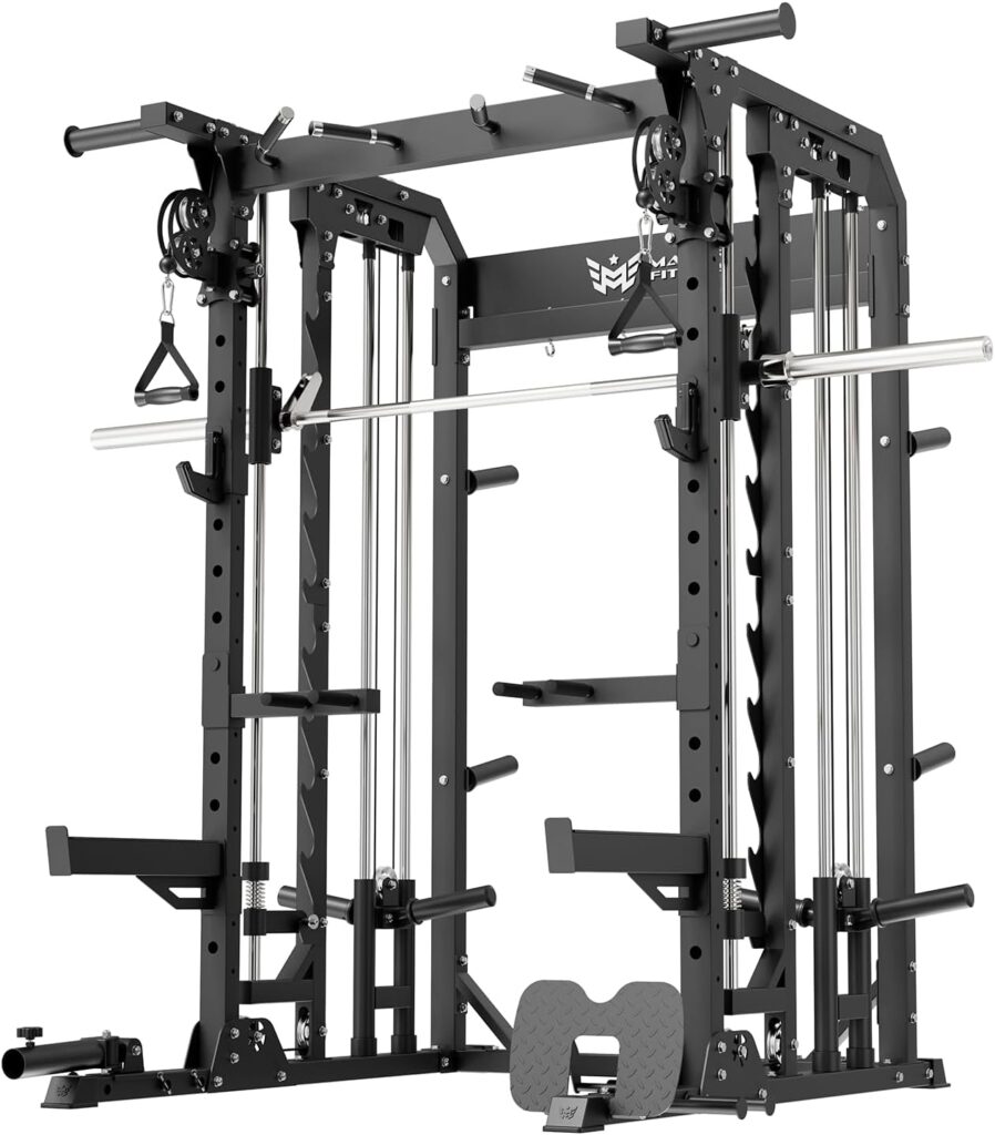 B52 Machine Home Gym with Power Rack, Cable Crossover, Dual Pulley System, Landmine, and Multi-Grip Pull-Up Bar – Heavy-Duty Fitness Equipment for Strength Training and Full-Body Workouts