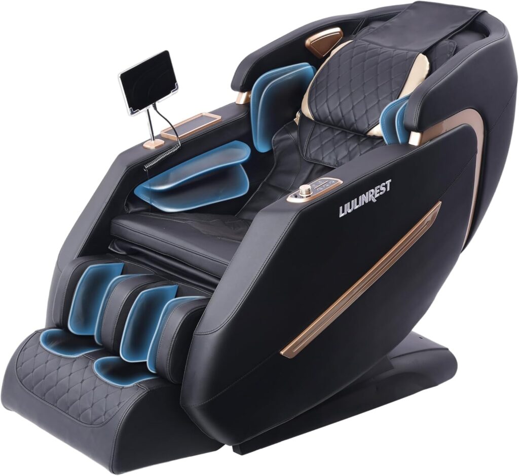 2025 4D Massage Chair Full Body, Zero Gravity Massage Chair with SL-Track & Heating, Massage Shiatsu Recliner Chair with Smart Voice Control, Touchable Screen, Airbags, Foot Rollers (BLACK)