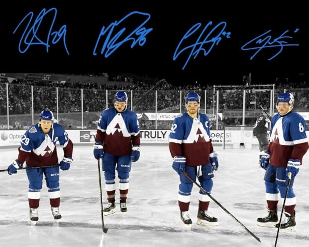Ikonic Fotohaus Nathan MacKinnon Cale Makar Mikko Rantanen Gabriel Landeskog Signed Photo Autograph Print Wall Art Home Decor