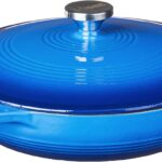 Lodge 3.6 Quart Enameled Cast Iron Oval Casserole With Lid – Dual Handles – Oven Safe up to 500° F or on Stovetop – Use to Marinate, Cook, Bake, Refrigerate and Serve – Caribbean Blue