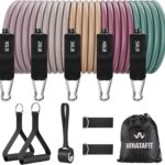 WHATAFIT Resistance Bands, Exercise Bands,Resistance Bands for Working Out with Handles for Men and Women Fitness, Strength Training Home Gym Equipment