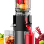 Cold Press Juicer Machines, High Nutrient Retention, 99% Juice Yield, 5.3″ Wide Feed Chute for Whole Fruits & Vegetables, Quiet Slow Masticating Juicer, BPA-Free, Easy to Clean