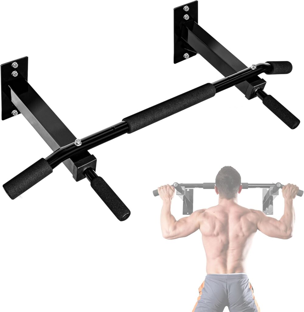 Yes4All Pull Up Bar Wall Mounted – Multifunctional Wall Mounted Pull Up Bar for Home Gym Workout Strength Training Equipment