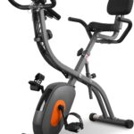 Exercise Bike Stationary Bike for Home Folding Exercise Bike with Arm Resistance Bands &Pulse Sensor LCD Monitor Recumbent Exercise Bikes for Home Workout