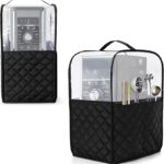 LUXJA Transparent Top Dust Cover Compatible with Ninja CREAMi NC501, NC301, NC299AMZ, Ice Cream Maker Dust Cover Fits Ninja Ice Cream Maker Machine with Accessories Pockets, Black