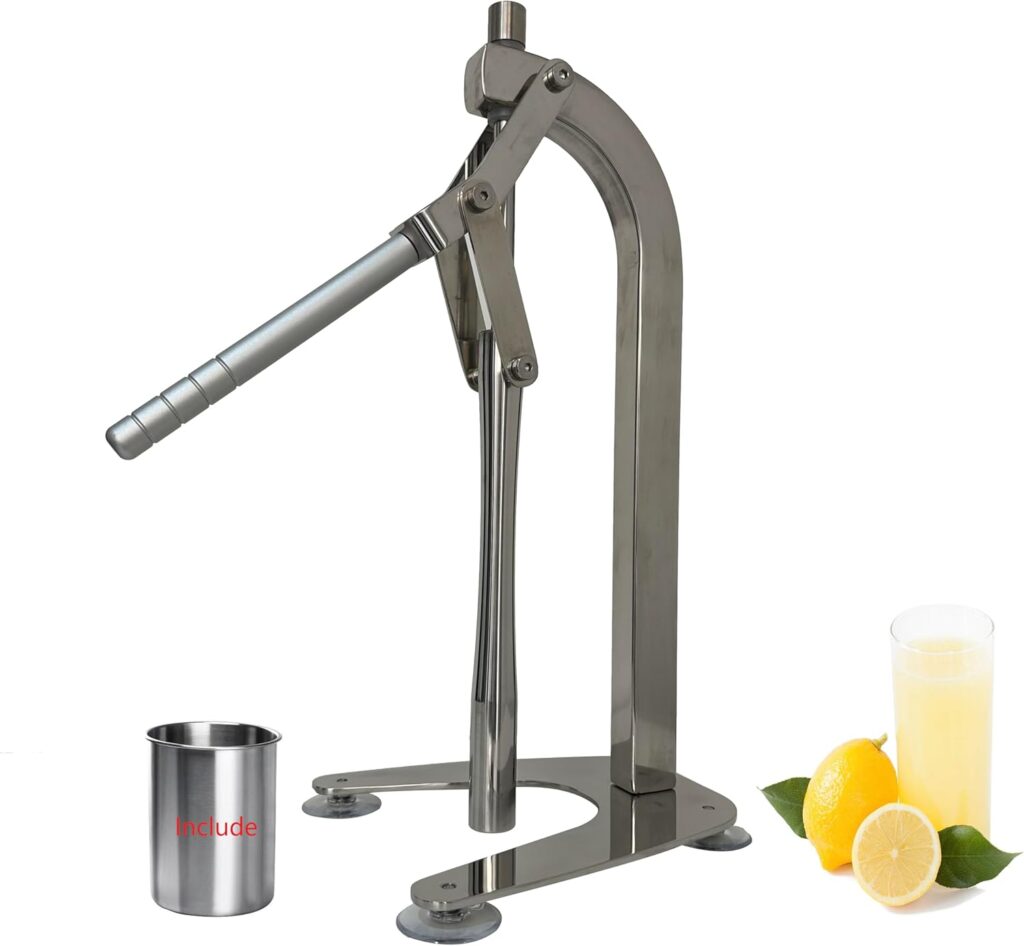 Manual heavy duty Lemon press Squeezer Lemon Smasher machine,Lemonade Muddler smasher machine, manual lemon fruit juicer &crusher machine,citrus juicer with 1pc stainelss steel cup (curve)