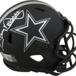 Cowboys Tony Dorsett Signed Eclipse Speed Mini Helmet w/Silver Sig BAS Witness